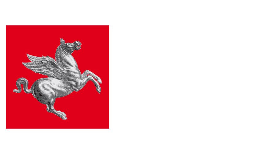 Logo della Regione Toscana raffigurante un cavallo alato simbolo della regione e il testo Regione Toscana